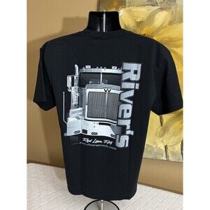 Rivers Trucks Red Lion Pa 2012 Big Rig Graphic 2 Sided Black Shirt Men’s Size L